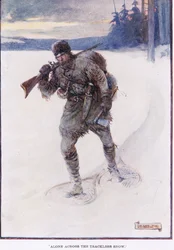 La Salle allein über den unendlichen Schnee